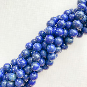 
                
                    Load image into Gallery viewer, 8mm Natural Lapis Rounds Strand
                
            