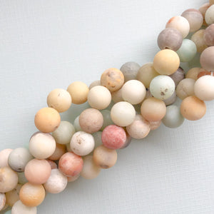 
                
                    Load image into Gallery viewer, 12mm Matte Amazonite Rounds Strand - Christine White Style
                
            