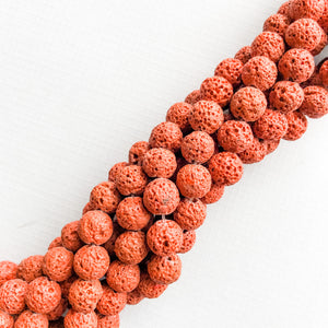 
                
                    Load image into Gallery viewer, 10mm Rust Red Lava Strand - Christine White Style
                
            