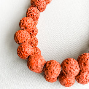 
                
                    Load image into Gallery viewer, 10mm Rust Red Lava Strand - Christine White Style
                
            