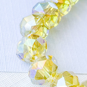 10mm Olive AB Finish Faceted Chinese Crystal Rondelle Strand