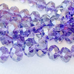 12mm Translucent Violet Faceted Chinese Crystal Rondelle Strand