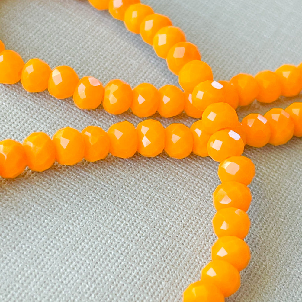 4mm Creamsicle Faceted Chinese Crystal Strand