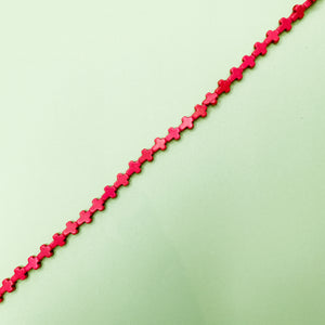 10mm Neon Pink Magnesite Cross Strand - Christine White Style