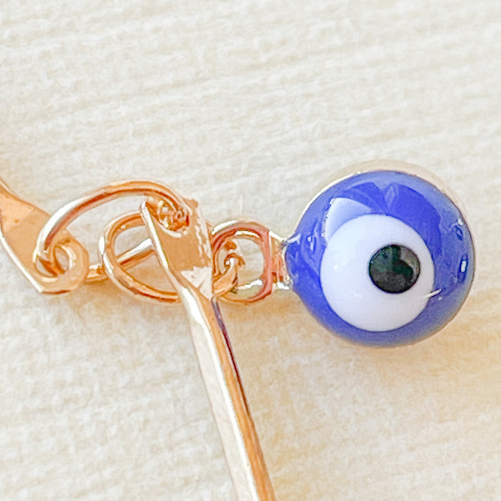 4mm Cobalt Evil Eye Plated Gold Decorative Chain