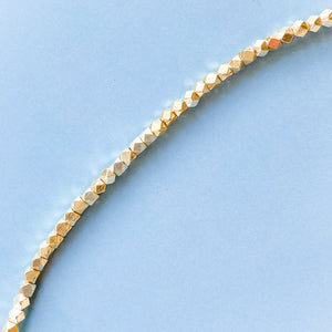 3.5mm Gold Faceted Copper Nugget Strand