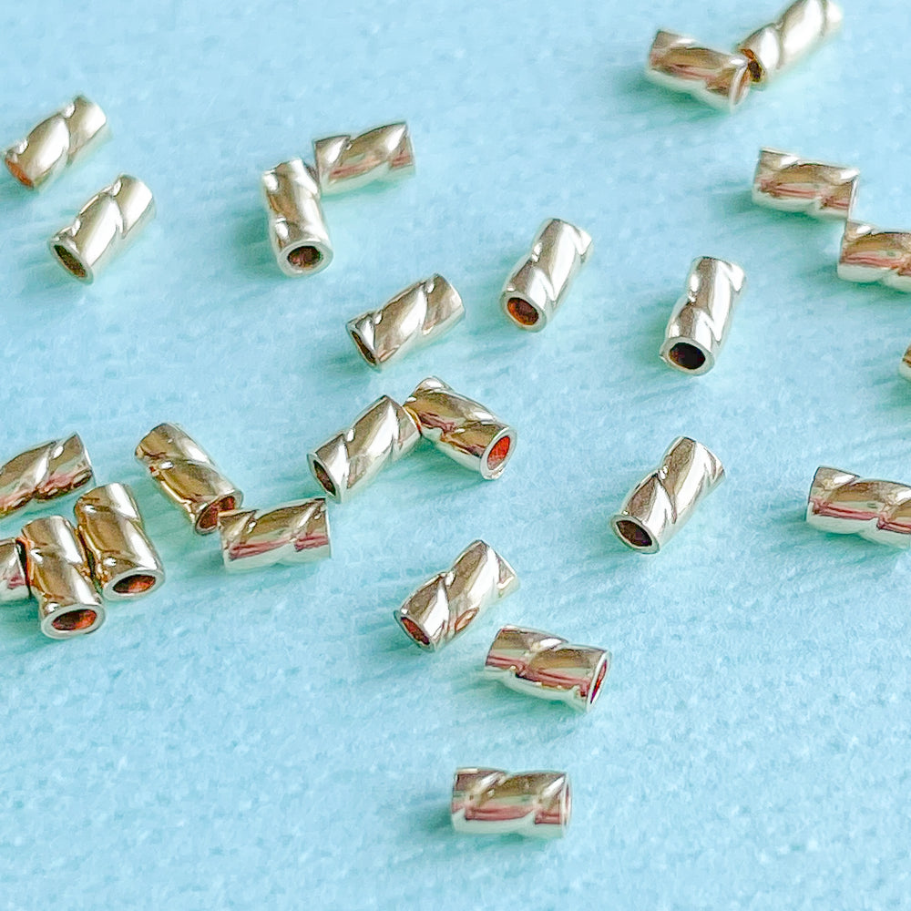 
                
                    Load image into Gallery viewer, 3mm Gold Fill Tornado Crimp Bead - 30 Pack
                
            