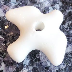 23mm White Ceramic Dove Bead - 5 Pack - Christine White Style