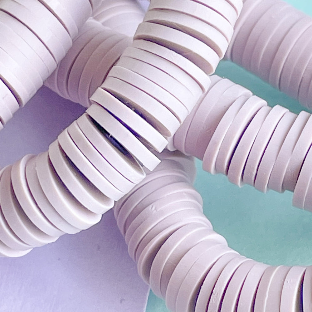 8mm Yogurt Polymer Clay Heishi Strand
