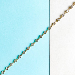 6mm Gold Plated Crystal Bezel Linked Chain
