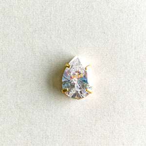 
                
                    Load image into Gallery viewer, 14mm Gold Plated Crystal Teardrop Charm
                
            