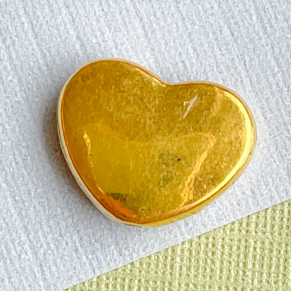 14MM Antique Ham.Gold Heart Bead (24 pieces)