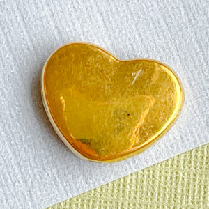 13mm Gold Pewter Heart Bead - 12 Pack