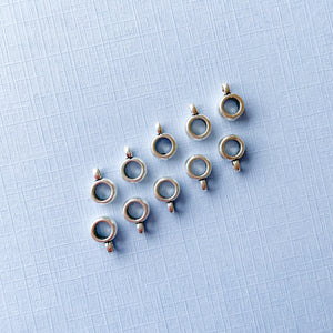 6mm Silver Bail Charm Ring - 10 Pack