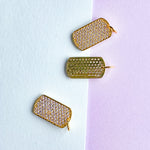 16mm Gold Pave Tag Charm