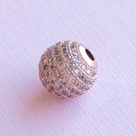 12mm Rose Gold Pave Crystal Round Bead