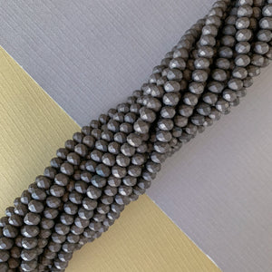 
                
                    Load image into Gallery viewer, 6mm Matte Espresso Faceted Chinese Crystal Rondelle Strand
                
            