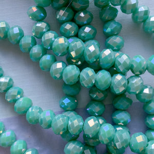 8mm Mystic Spearmint Faceted Chinese Crystal Strand