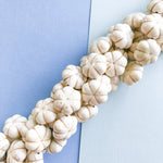 20mm White Carved Magnesite Flower Bead Strand