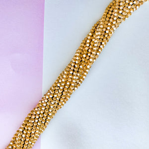 
                
                    Load image into Gallery viewer, 4mm Matte Gold Nugget Hematite Strand
                
            