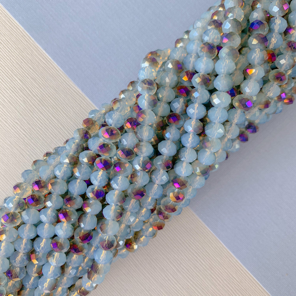 7mm Two-Tone Periwinkle Haze Faceted Chinese Crystal Strand