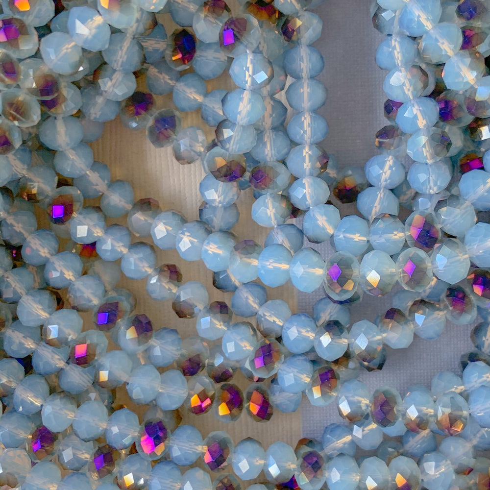 7mm Two-Tone Periwinkle Haze Faceted Chinese Crystal Strand