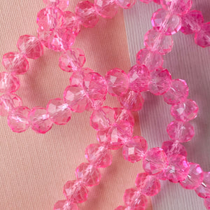 
                
                    Load image into Gallery viewer, 8mm Transparent Ultra Pink Faceted Chinese Crystal Strand
                
            