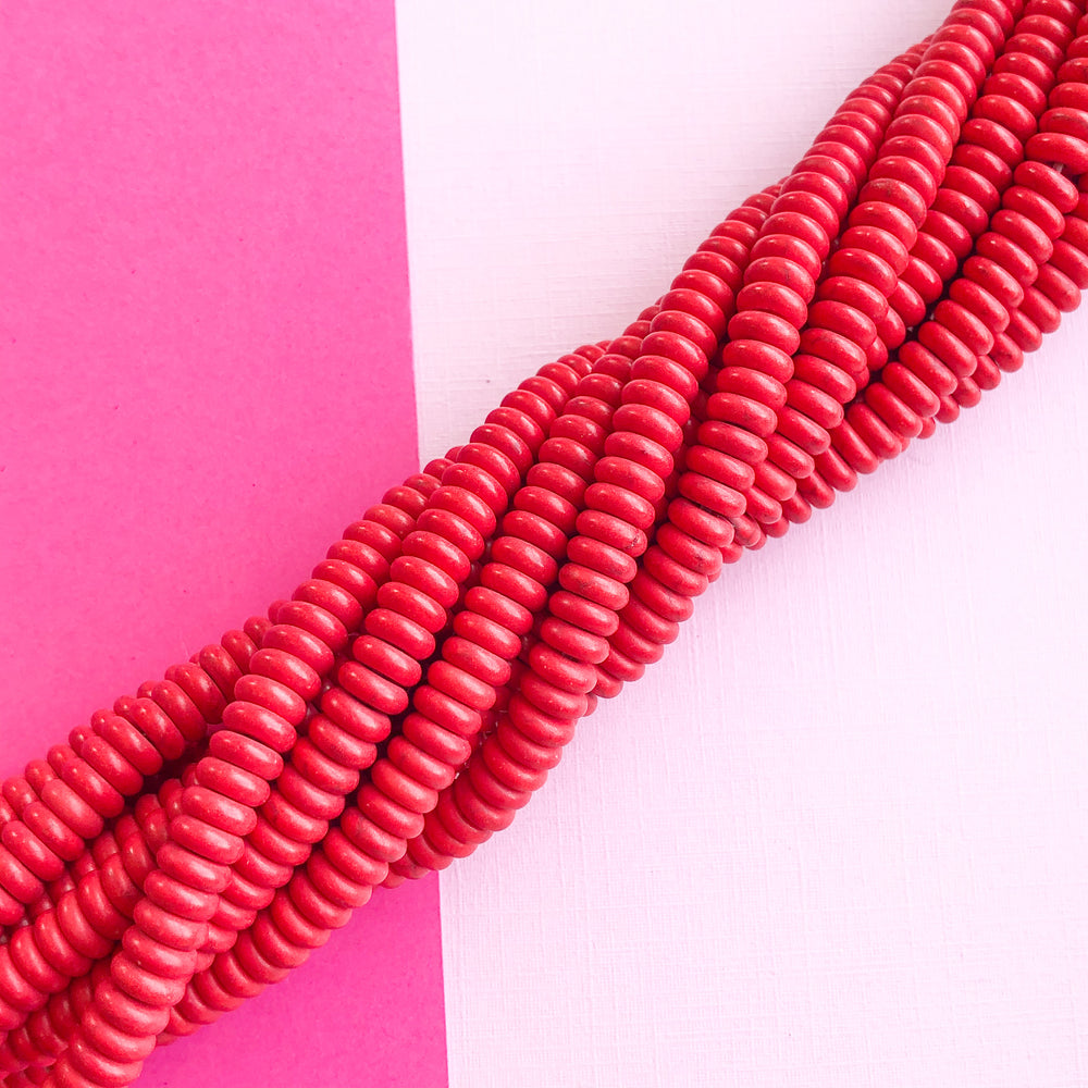 6mm Red Magnesite Disc Strand