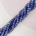 8mm Translucent Violet Faceted Chinese Crystal Rondelle Strand