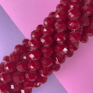 13mm Barn Red Faceted Chinese Crystal Strand