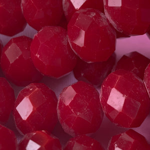 13mm Barn Red Faceted Chinese Crystal Strand