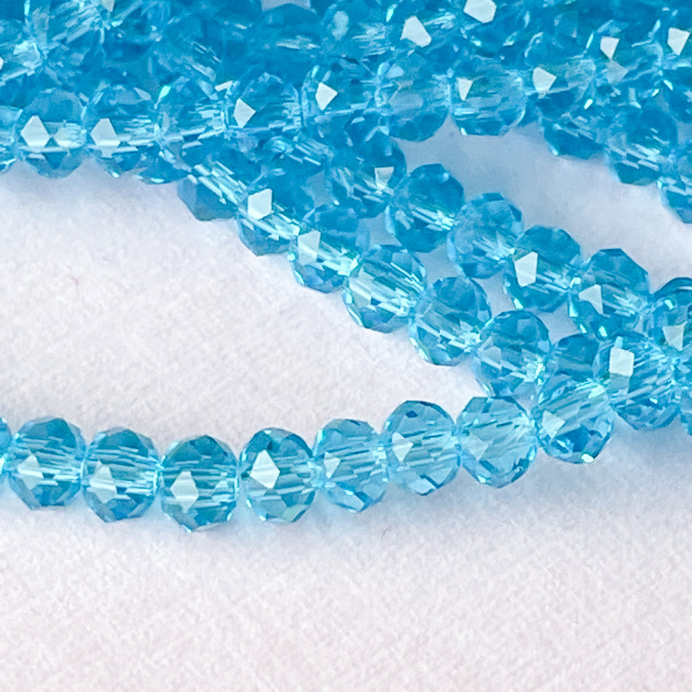 3mm Translucent Pool Blue Faceted Chinese Crystal Rondelle