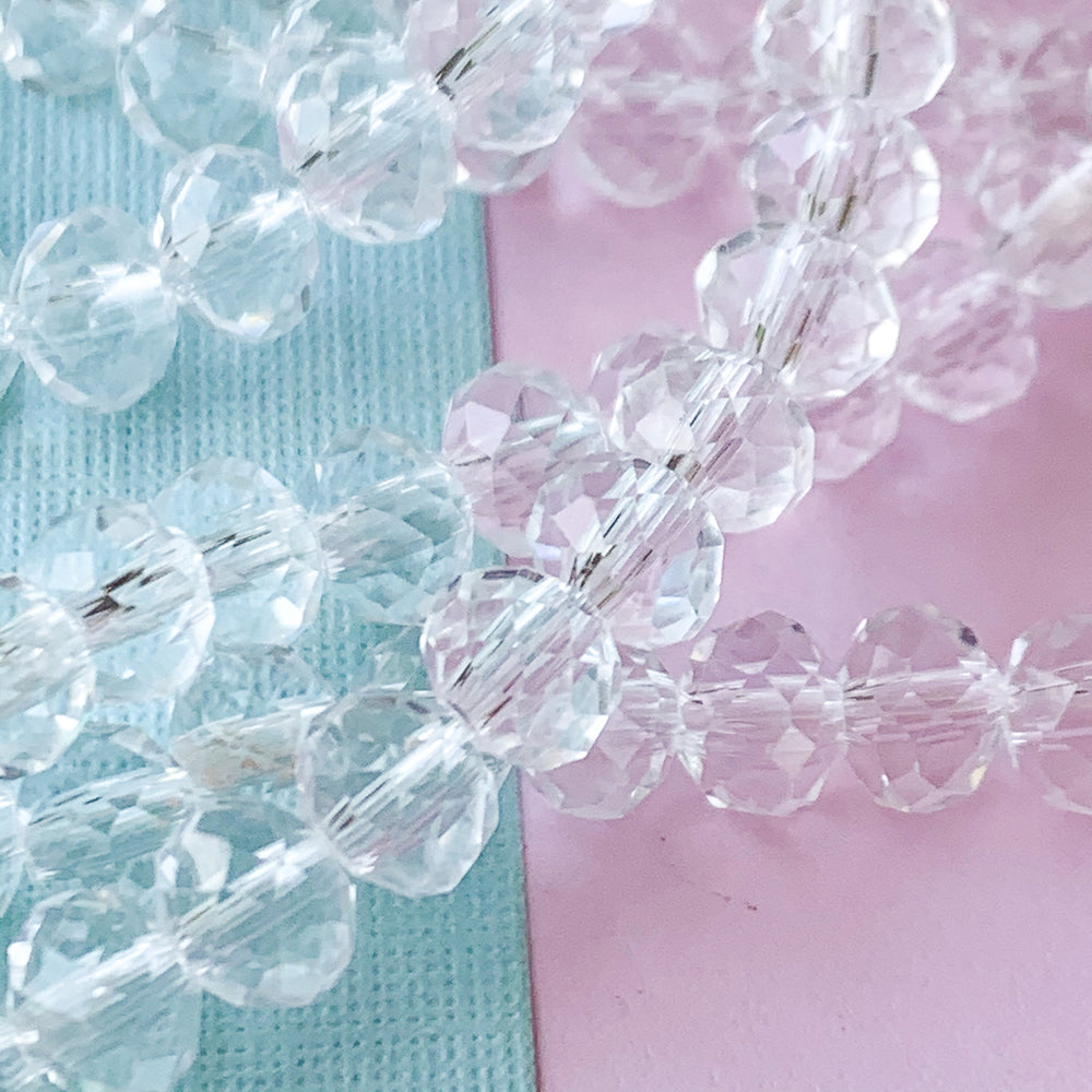 6mm Clear Faceted Chinese Crystal Strand
