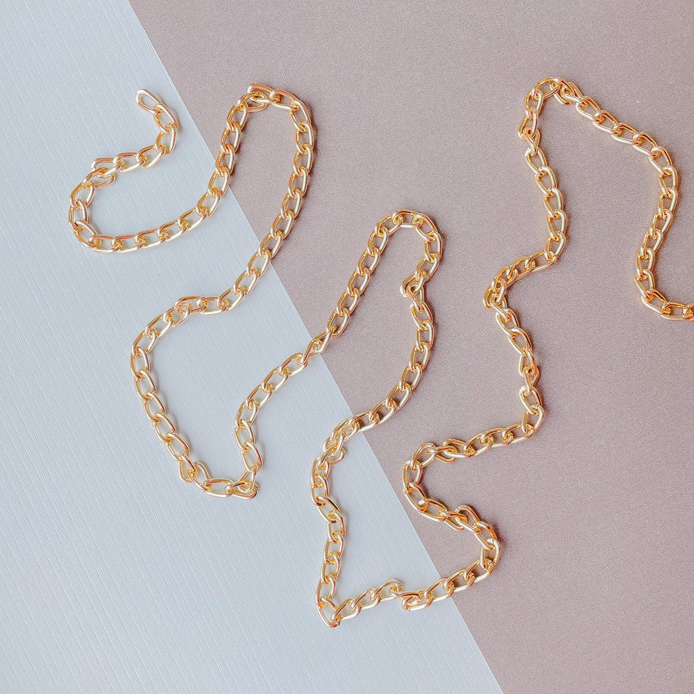 9mm Shiny Gold Plated Aluminum Curb Chain – Beads, Inc.