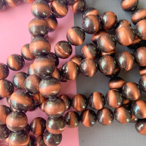 12mm Copper Native Resin Rounds Strand