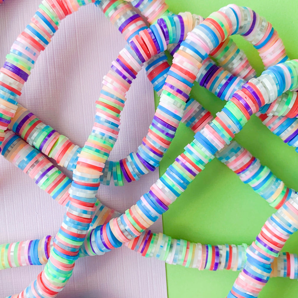 8mm Confetti Polymer Clay Heishi Strand