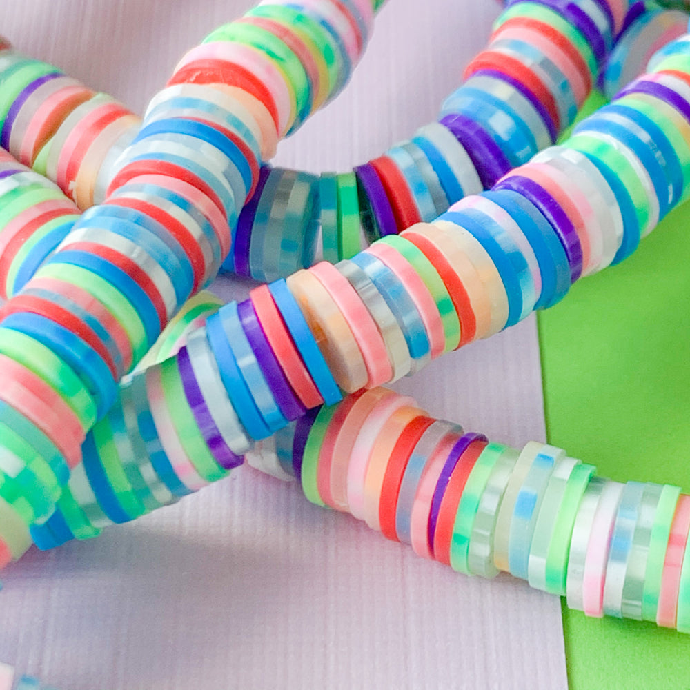 8mm Confetti Polymer Clay Heishi Strand