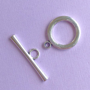 35mm Distressed Silver Toggle Clasp - 2 Pack