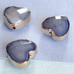 
                
                    Load image into Gallery viewer, 12mm Steel Gray Faceted Crystal Bezel Heart - 3 Pack
                
            
