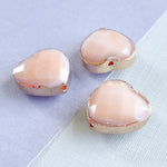 16mm Peachy Pink Faceted Crystal Bezel Heart - 3 Pack
