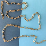 11mm Brushed Gold Plated Paperclip Chain