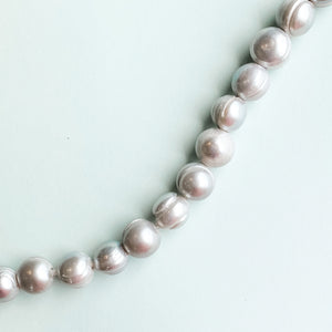 
                
                    Load image into Gallery viewer, 12mm Silver Freshwater Large Holed Pearl Strand
                
            