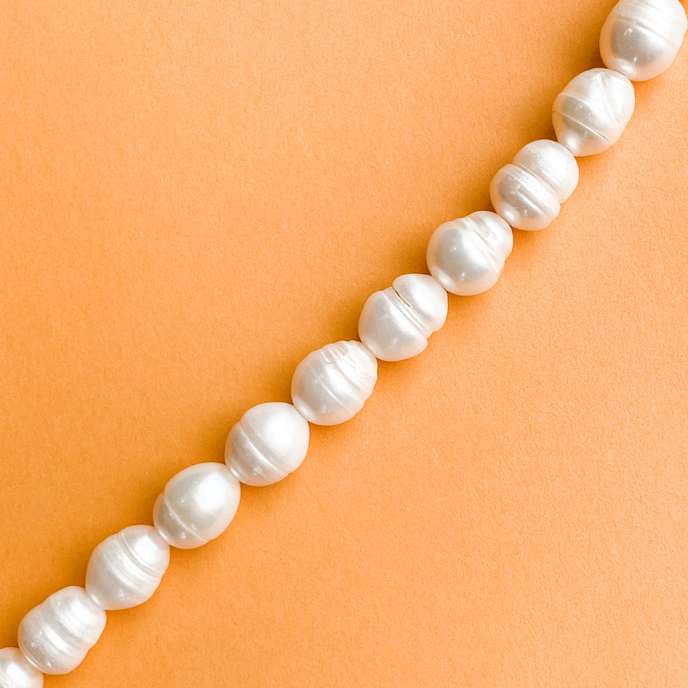 8-10mm Freshwater Large Hole Pearl Strand