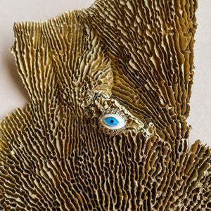 7mm Turquoise Pave Enamel Evil Eye Round Bead