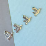 19mm Silver Pewter Dove Charm - 4 Pack