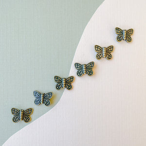 15mm Antique Brass Detailed Butterfly Bead - 6 Pack