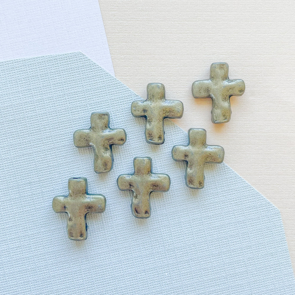 
                
                    Load image into Gallery viewer, 14mm Antique Bronze Organic Cross Bead - 6 Pack
                
            