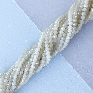 4mm Cloudy Haze Chinese Crystal Rondelle Strand