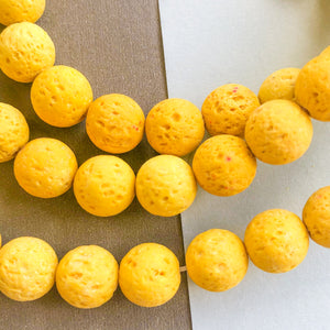
                
                    Load image into Gallery viewer, 10mm Mustard Yellow Lava Round Strand
                
            