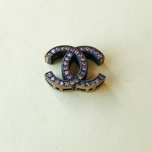 
                
                    Load image into Gallery viewer, 12mm Antique Brass Pave Interlocking C Bead
                
            